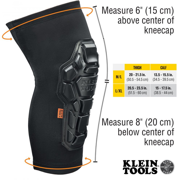 Klein Tools Heavy Duty Knee Pad Sleeves, L/XL, Model 60611