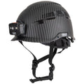 View Klein Tools Safety Helmet, Premium KARBN Pattern, Vented, Class C with Headlamp, Model 60517