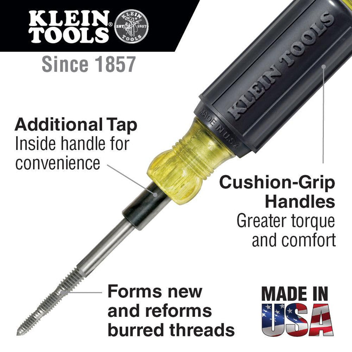 Klein Tools Outil de taraudage six en un à poignée rembourrée Cushion-Grip