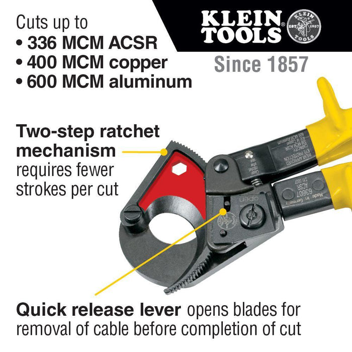 Klein Tools Ratcheting ACSR Cable Cutter, Model 63607* - Orka