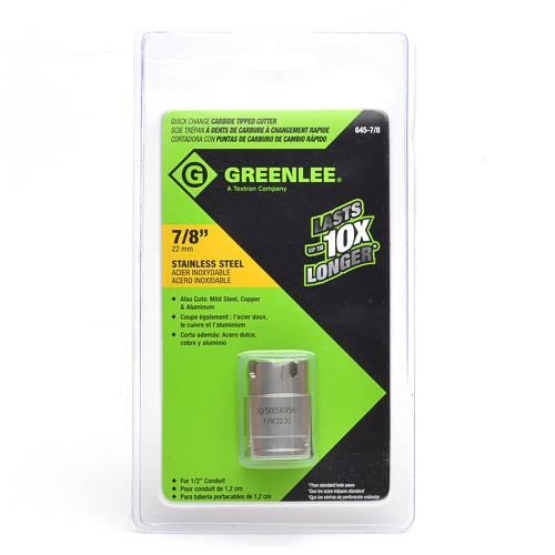 Greenlee Quick Change Stainless Steel Carbide-Tipped Hole Cutter, 7/8-Inch, Model 645-7/8* - Orka