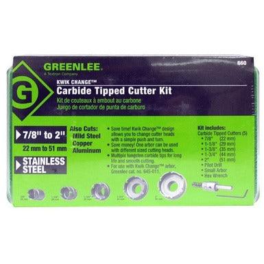 Greenlee 7-Piece Quick Change Stainless Steel Hole Cutter Kit, Model 660 - Orka