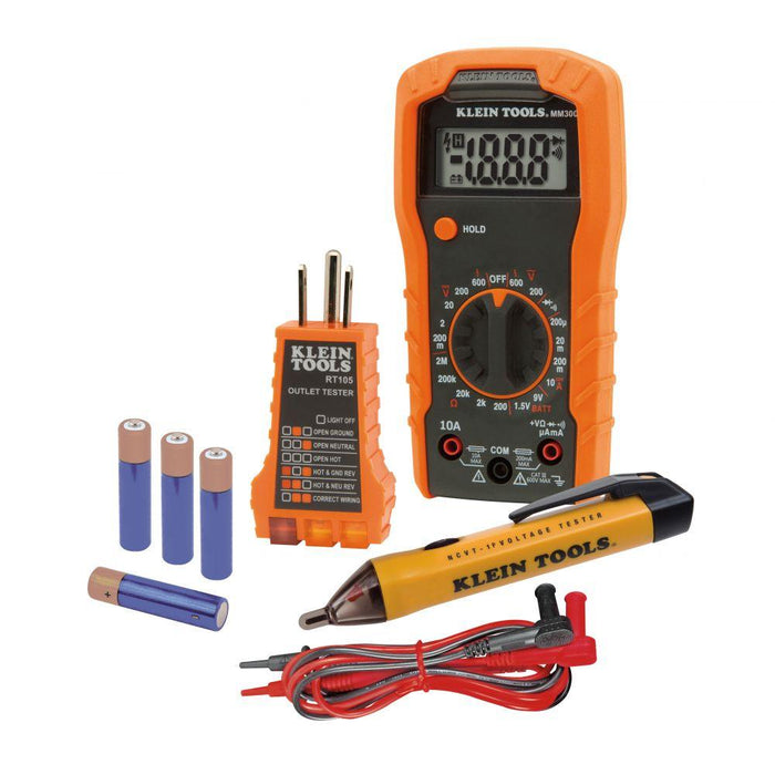 Klein Tools Test Kit with Multimeter, Non-Contact Volt Tester, Receptacle Tester, Model 69149P* - Orka