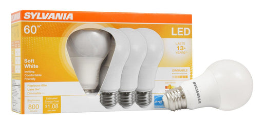 Sylvania Ultra Series A19, 9W Warm White 2700K LED Light Bulb (Pack of 4), Model 78036 - Orka