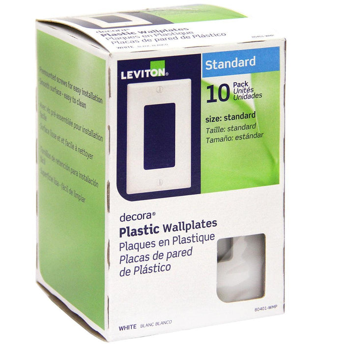 Leviton 80301-sw 1-gang Decora Plus Wallplate Screwless Mount White Leviton 80301-sw 1-gang Decora Plus Wallplate Screwless Mount White