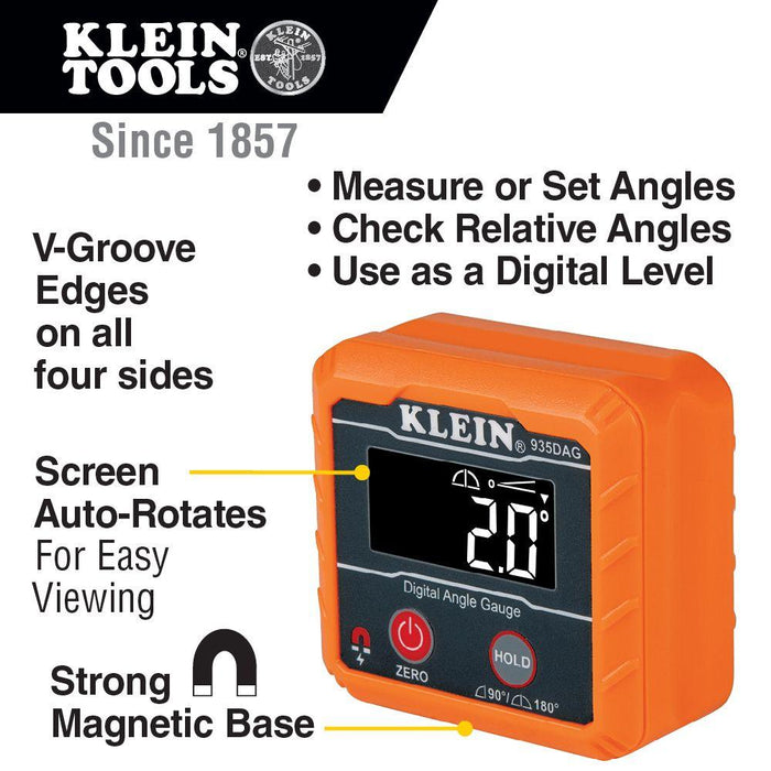 Klein Tools Digital Angle Gauge and Level, Model 935DAG - Orka