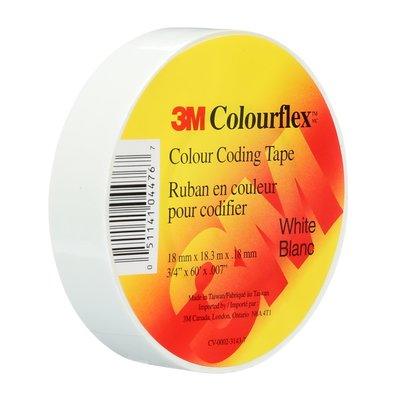 3M Colourflex Tape 3/4 in x 60 ft (White) Model COLOURFLEXWHT - Orka
