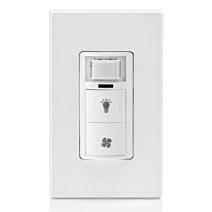 Leviton Decora In-Wall Comination Humidity Sensor and Fan Control with Light Switch, Model DHD05-1LW*