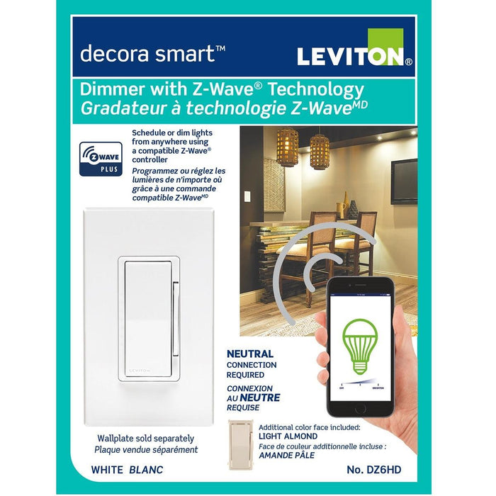 Leviton Decora Smart Dimmer with Z-Wave Technology, Model DZ6HD751 - Orka