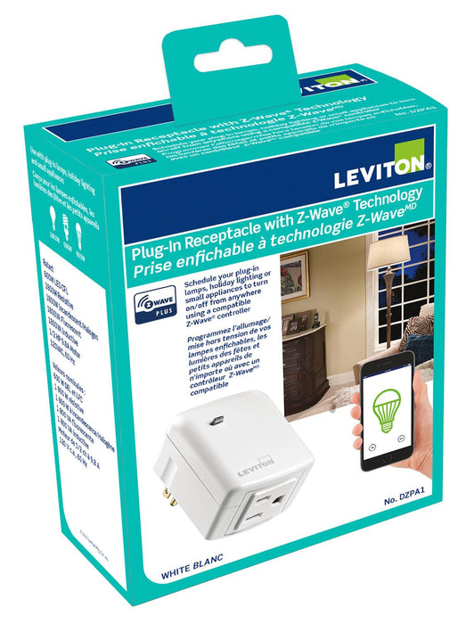 Leviton Decora Smart Plug-In Receptacle with Z-Wave Technology, Model DZPA1751 - Orka