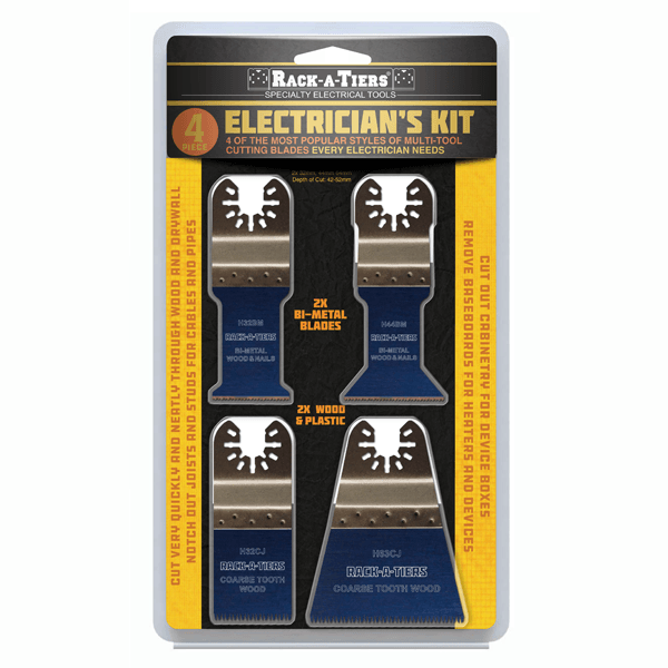 Rack-A-Tiers 4-Piece Electrician's Blade Kit, Model H4EMK - Orka