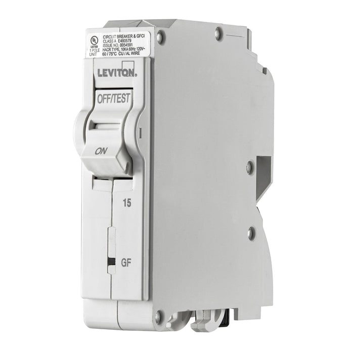 Leviton 1-Pole 15A 120V GFPE Plug-On Circuit Breaker, Model LB115-004* - Orka