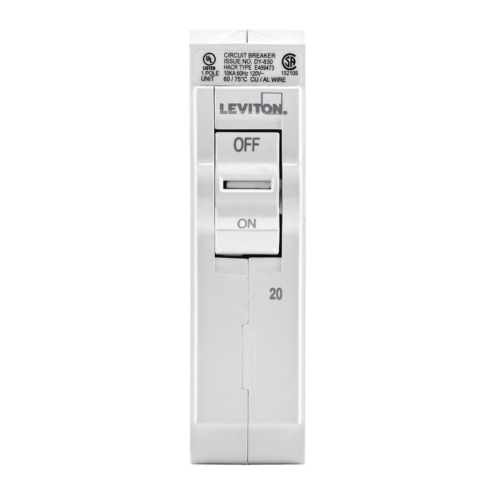 Leviton 1-Pole 20A 120V Standard Plug-On Circuit Breaker, Model LB120-000 - Orka