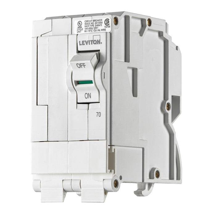 Leviton 2-Pole 70A 120/240V Standard Plug-On Circuit Breaker, Model LB270-000* - Orka