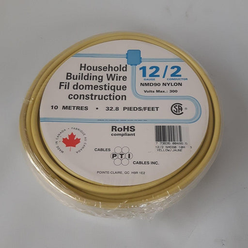 PTI Cables Household Building Wire NMD90 12/2 10m Yellow - Orka