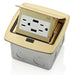 Leviton Pop-Up Floor Box Receptacle with Combo Dual Type A USB Charger & Outlet (Brass) Model PFUS1-001 - Orka