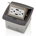 View Leviton Pop-Up Floor Box Receptacle with Combo Dual Type A USB Charger & Outlet (Bronze) Model PFUS1-004