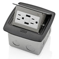View Leviton Pop-Up Floor Box Receptacle with Combo Dual Type A USB Charger & Outlet (Black) Model PFUS1MB