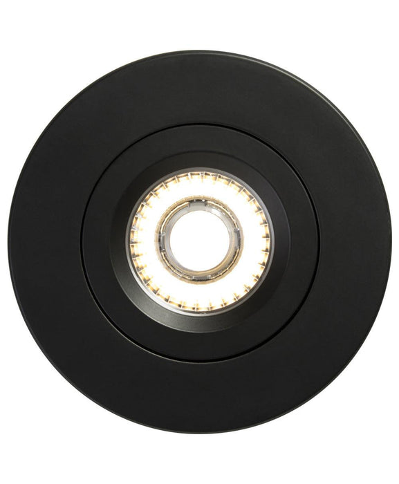 Liteline 4" Luna LED Black Round Gimbal Recessed Fixture, Model RA4-12G-90BK - Orka
