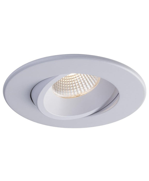 Liteline 4" Luna LED White Round Regressed Gimbal Recessed Fixture, Dim to Warm, Model RA4-12RG-DTW90WH - Orka