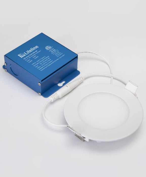Liteline 4" White Round LED Slim Profile Recessed Downlight, Cool White (4000K), Model SLM4-40-WH - Orka