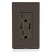Leviton Type-A Dual USB Charger with 15A Tamper-Resistant Receptacle (Brown) Model T5632 - Orka