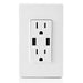 Leviton Type-A Dual USB Charger with 15A Tamper-Resistant Receptacle (White) Model T5632 - Orka