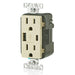 Leviton Type-A & Type-C USB Charger with 15A Tamper-Resistant Receptacle (Ivory) Model T5633* - Orka