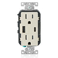 View Leviton Type-A & Type-C USB Charger with 15A Tamper-Resistant Receptacle (Light Almond) Model T5633*