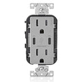 View Leviton Type-C Dual USB Charger with 15A Tamper-Resistant Receptacle (Grey) Model T5635