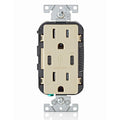 View Leviton Type-C Dual USB Charger with 15A Tamper-Resistant Receptacle (Ivory) Model T5635*