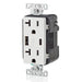 Leviton Type-A & Type-C USB Charger with 20A Tamper-Resistant Receptacle (White) Model T5833 - Orka