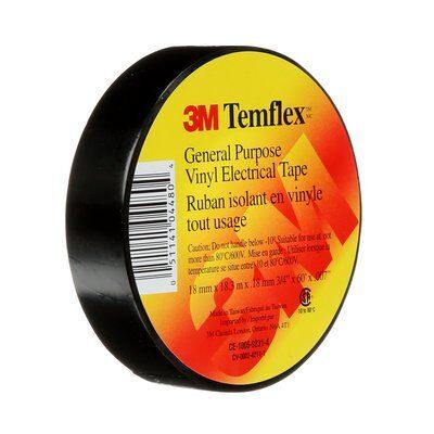 3M Temflex General Use Vinyl Electrical Tape, 7 mil (0.18 mm) 3/4 in x 60 ft (19.1 mm x 18.3 m), Model TEMFLEX - Orka