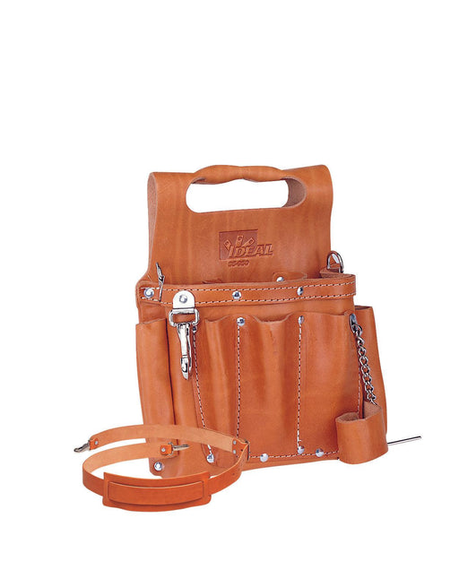 IDEAL Tuff Tote Tool Pouch with Strap Premium Tan Leather, Model 35-950* - Orka