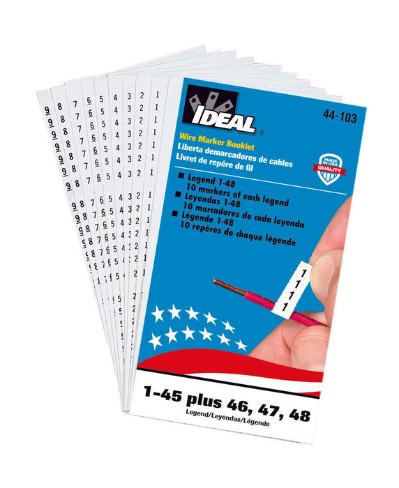 IDEAL Wire Marker Booklets, 10 of each "1-48", Model 44-103* - Orka
