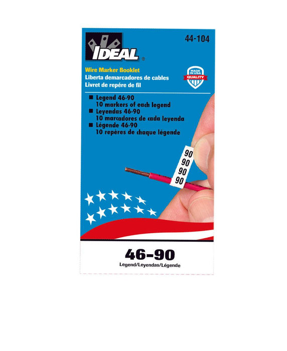 IDEAL Wire Marker Booklets, 10 of each "46-90", Model 44-104* - Orka
