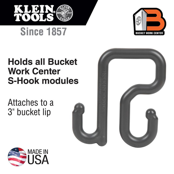 Klein Tools Bucket Work Center 3-Inch Utility Bucket S-Hook, Model BC312