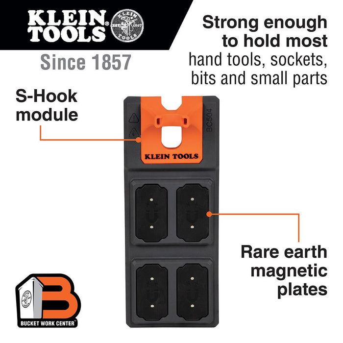 Klein Tools Bucket Work Center Magnetic Tool Storage Module, S-Hook, Model BC504S*