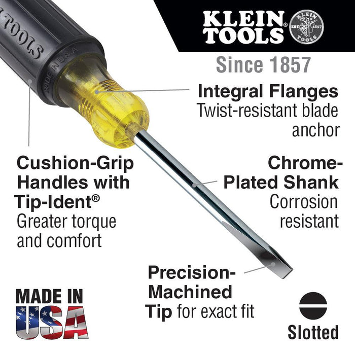 Klein Tools 1/8-Inch Cabinet Tip Mini Screwdriver 4-Inch, Model 608-4 - Orka