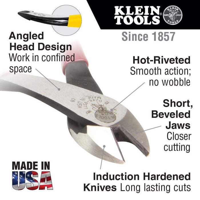 Klein Tools Glow in The Dark Angled Head Cutting Pliers, 8-Inch, Model D248-8-GLW - Orka