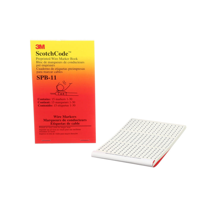 3M ScotchCode™ Pre-Printed Wire Marker Book, Numbers 1 - 30, Model SPB-11* - Orka