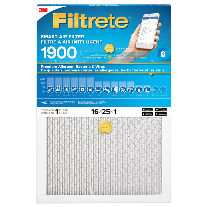 3M Filtrete Smart Premium Allergen, Bacteria & Virus Filter, Model MPR 1900, 16x25x1 in - Orka