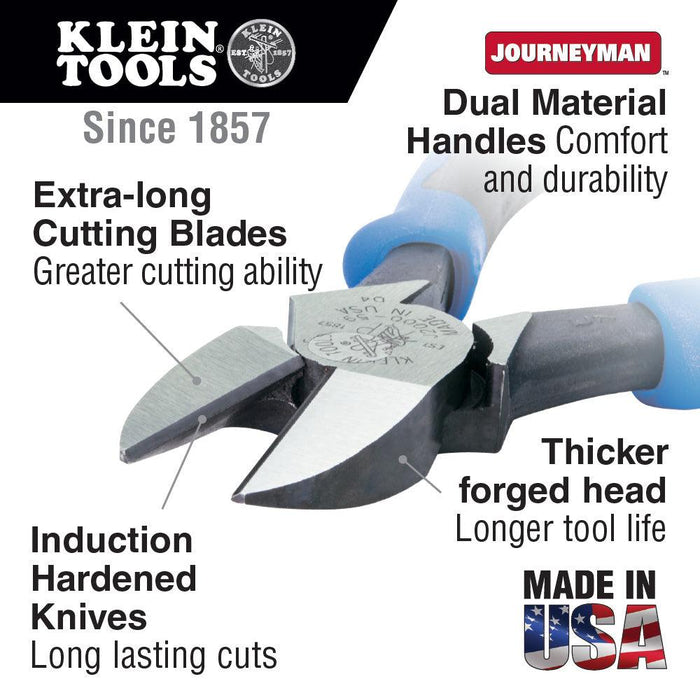 Klein Tools Journeyman Heavy-Duty Diagonal-Cut Pliers, Model J200059 - Orka