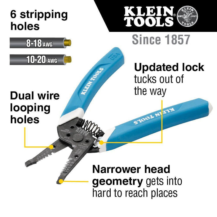 Klein Tools Klein-Kurve® Wire Stripper / Cutter, 8-20 AWG, Model K11095 - Orka