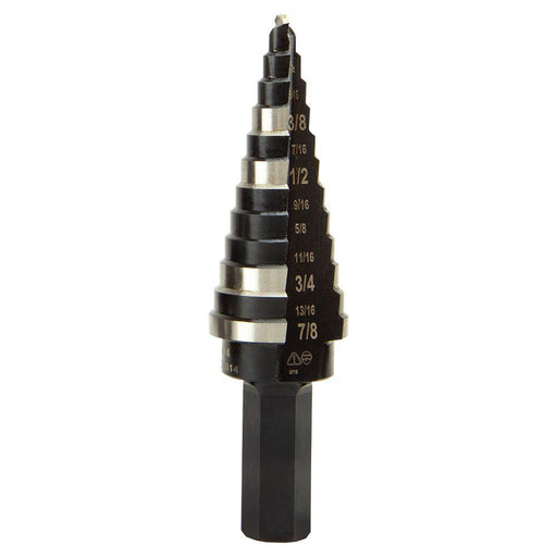 Klein Tools Step Drill Bit #14 Double-Fluted, 3/16 to 7/8-Inch, Model KTSB14* - Orka