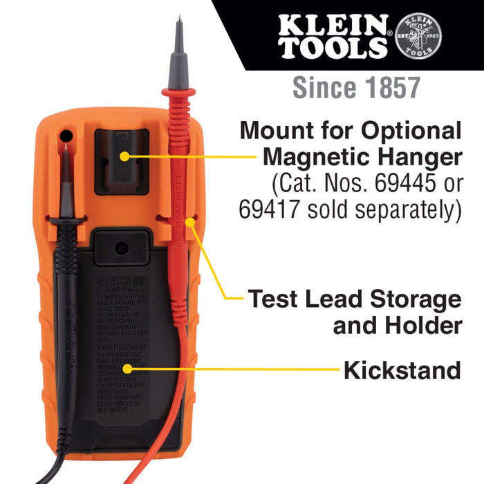 Klein Tools Digital Multimeter, Manual-Ranging, 600V, Model MM325*