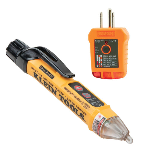 Klein Tools Electrical Tester Kit with Dual-Range NCVT and GFCI Receptacle Tester, Model NCVT5KIT - Orka