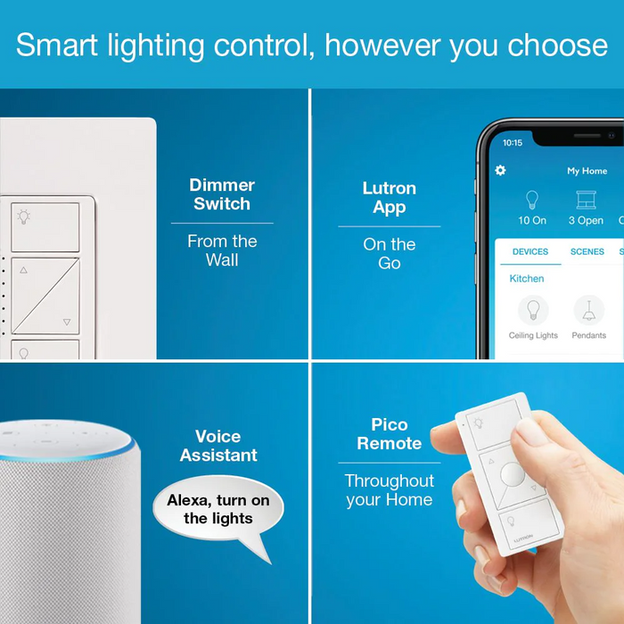 Ensemble de 2 interrupteurs intelligents muraux Lutron Caseta, modèle P-BDG-PKG2WS-WHC*
