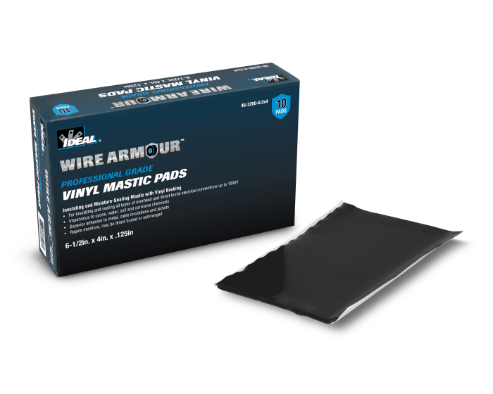IDEAL Wire Armour Vinyl Mastic Pads, Model 46-2200-6.5X4* - Orka