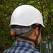 Klein Tools Safety Helmet, Vented-Class C, with Rechargeable Headlamp, White, Model 60150 - Orka